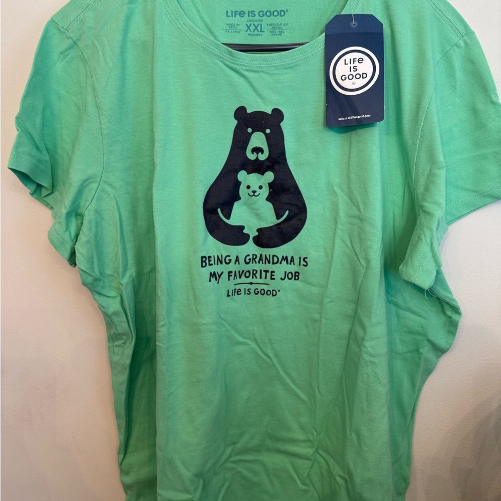 Life Is Good Women's Aqua Bear Graphic Tee